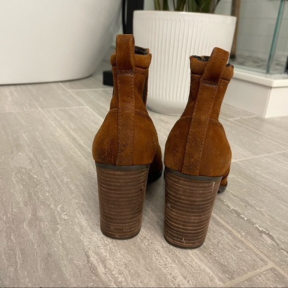 Honey Suede Fraco Sarto Booties - Picture 4 of 9